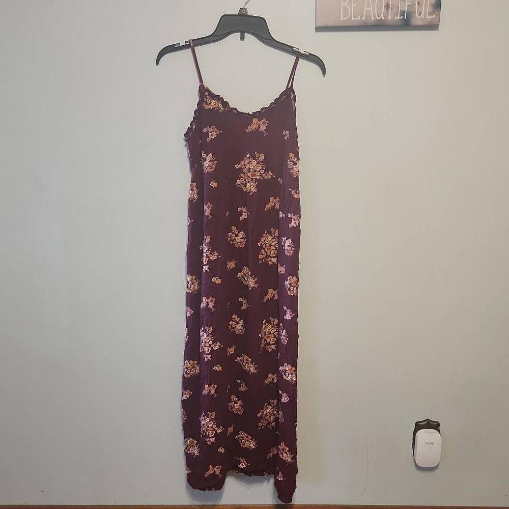 💚 Xhilaration Women's Dress size S Maroon Pink Floral